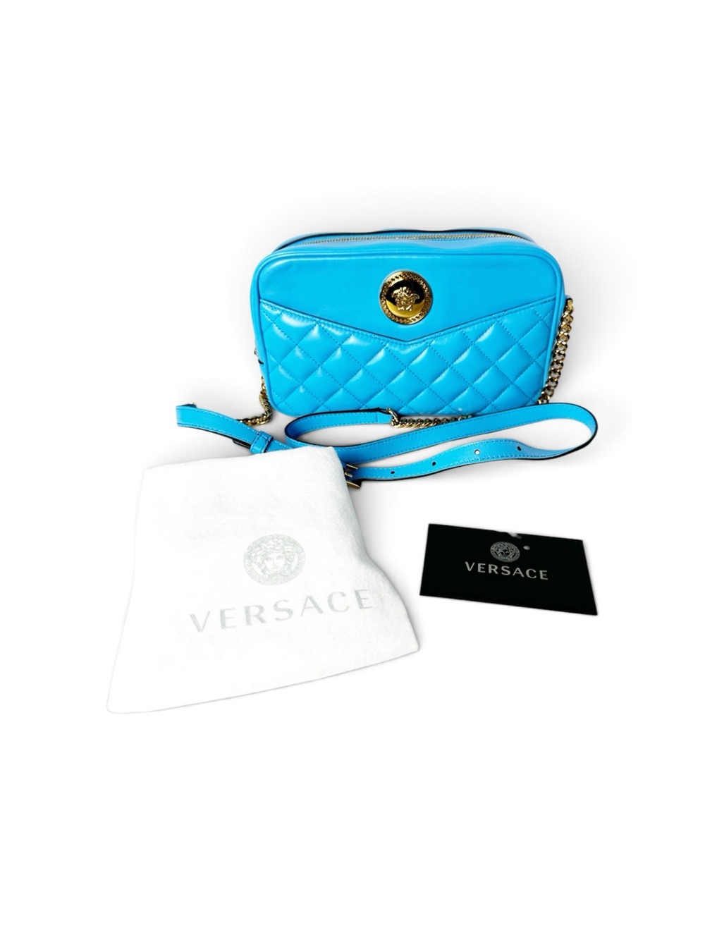 VERSACE | La Medusa Quilted Leather Camera Bag